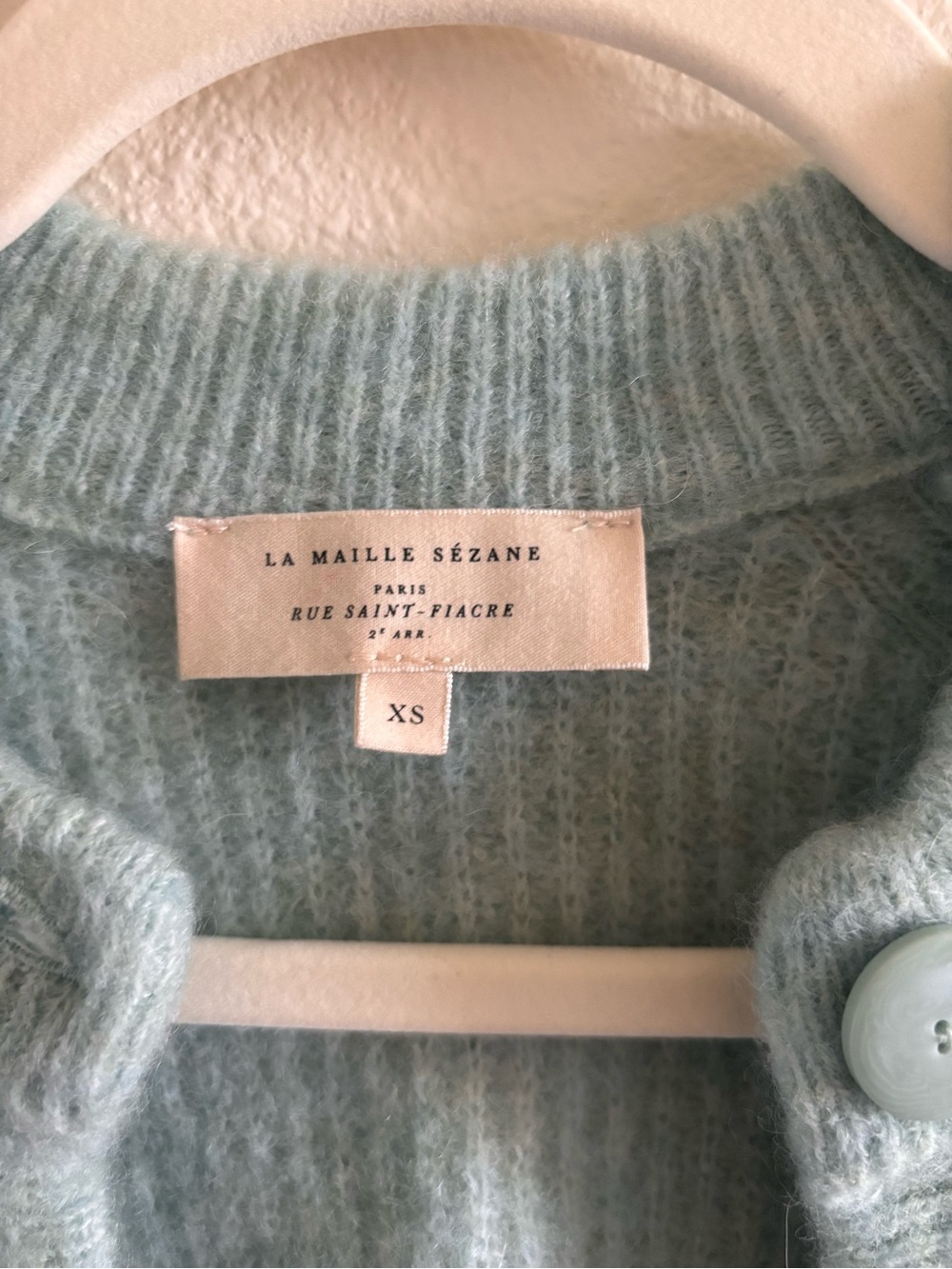 Sezane OTHELLO cardigan in sea green - Picture 4 of 7
